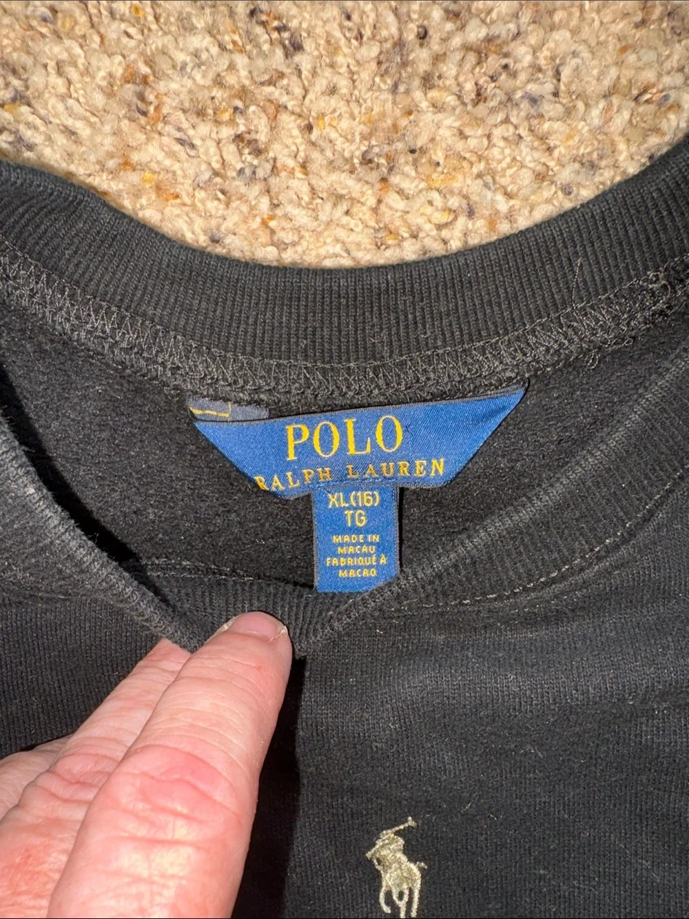 Polo Ralph Lauren Black All Over Pony Logo Sweatshirt & Jogger Set Youth XL (16)